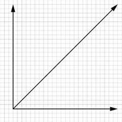 Blank cartesian coordinate system in two dimensions. Math scale template. Vector illustration isolated on white background.