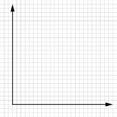 Blank cartesian coordinate system in two dimensions. Math scale template. Vector illustration isolated on white background.