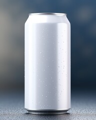 white soda or beer can mockup, cold fresh background