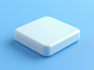 square 3d icon, round corners