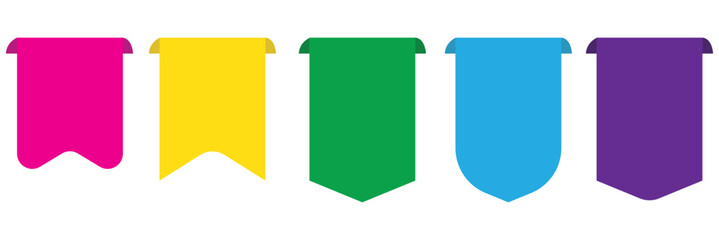 A set of vector multicolored ribbons on a white background