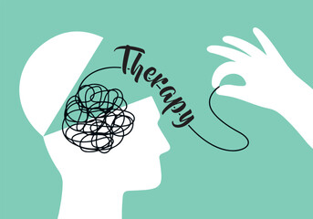 Mental health illustration. Therapy