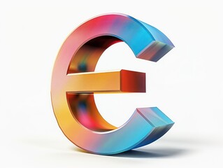 E letter icon color, white background