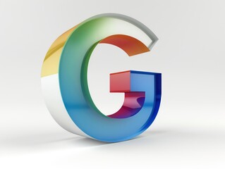 G letter icon color, white background