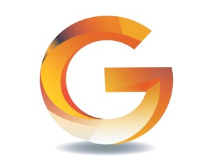 G letter icon color, white background