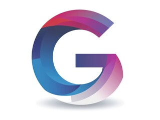 G letter icon color, white background