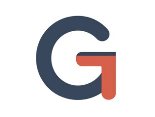 G letter icon color, white background