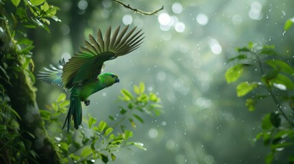 Young Quetzal Learning to Fly