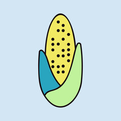 Corncob vector isolated flat icon