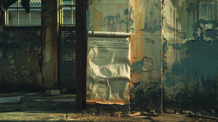 Abandoned Building: Newspaper on Wall