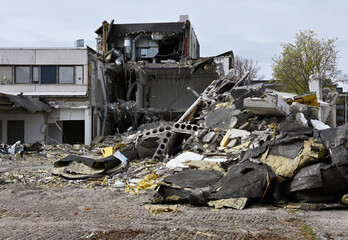 demolition of an old school building 