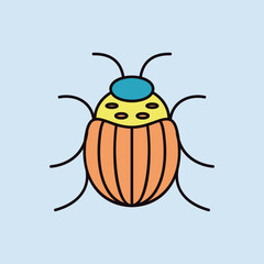 Colorado beetle vector isolated icon