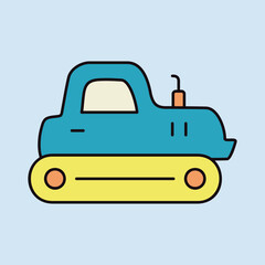 Tractor crawler vector isolated icon