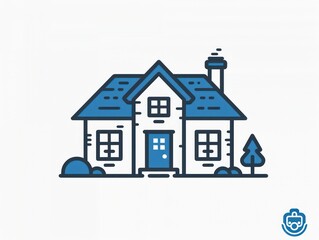 house logo illustration design teal and blue