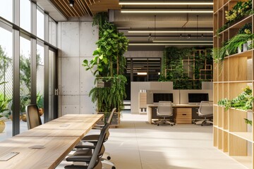 Modern Eco-Friendly Office Design Emphasizing Green Business Practices