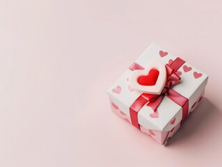 valentine gift box, white background