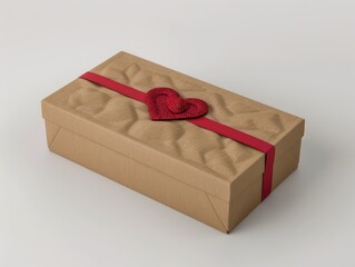 valentine gift box, white background