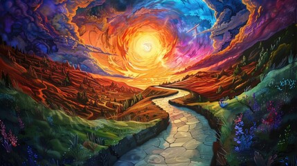 Journey from Addiction - Winding Road Leading to a Bright Horizon