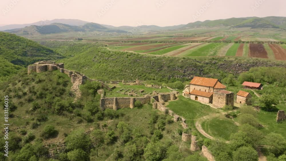 Wall mural ruins of the medieval town of dmanisi in georgia