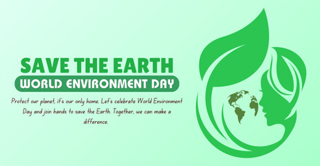 World Environment day campaign or celebration banner, save the earth
