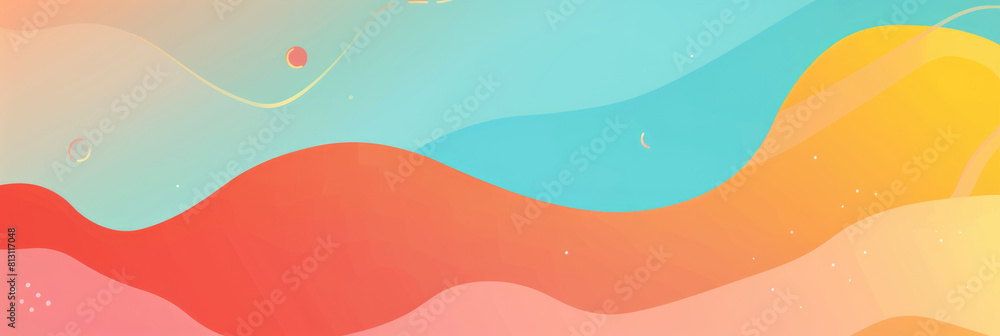 Poster a vibrant abstract background featuring colorful wavy lines in various shades and patterns, creating