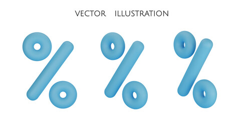 Percent sign. Percentage, discount, sale, promotion concept. 3d vector icon illustration.