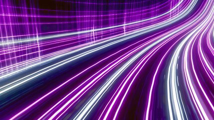 Vibrant Purple Neon Streaks with Grid Overlay