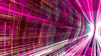 Abstract Red Light Trails in Fast Motion Blur