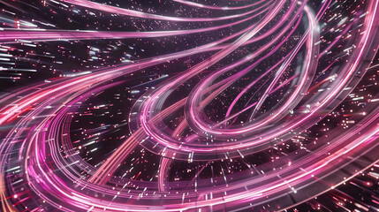 Whirling Pink and White Light Trails with Stardust