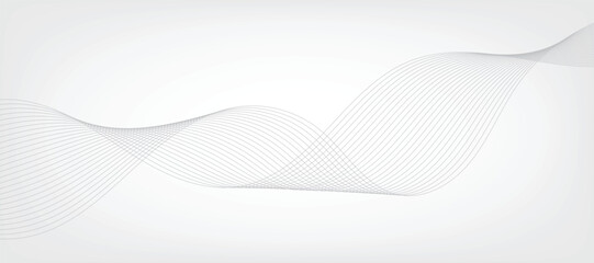 Abstract white gradient background with grey wavy lines. EPS10