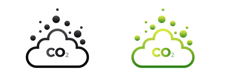 Co2 carbon dioxide cycle icon. Co2 emissions neutral symbol