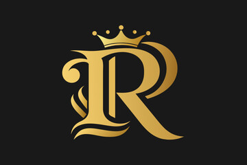 golden-unique-regal-golden-royal-logo-simple-letter vector illustration 