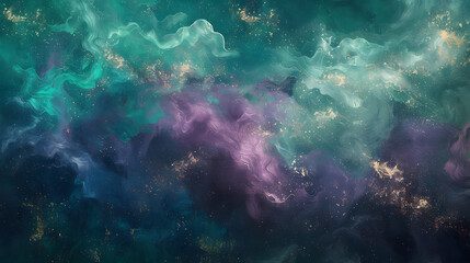 Celestial Aurora Bloom Gradient Background: Wonder of Cosmic Lights