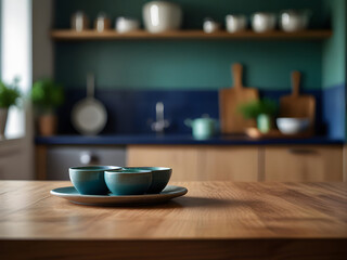 Set of fancy mini bowl on wooden table