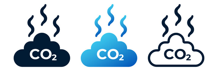 Co2 carbon dioxide cycle icon. Co2 emissions neutral symbol