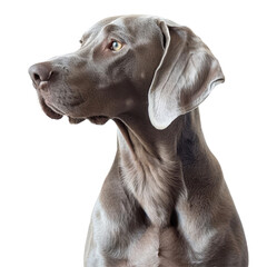 Weimaraner, isolated on white background, perfect for PNG diecut