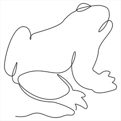 Continuous single line drawing simple frog world wild life concept outline vector illustration