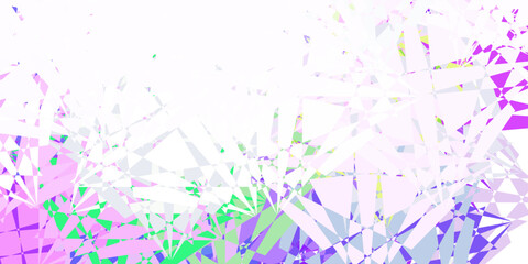 Light Pink, Green vector background with polygonal forms.