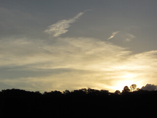 Beautiful clouds on a beautiful sunset in a tropical forest