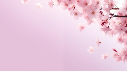 Beautiful Cherry Blossoms on a Soft Pink Background