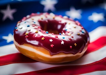 Patriotic American Flag Donut
