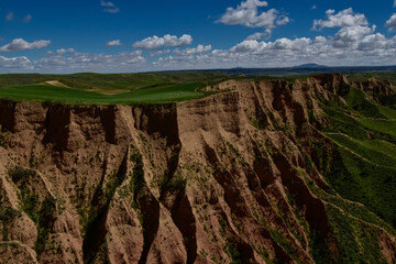 photographs of beautiful landscapes with lagoons and white clouds,