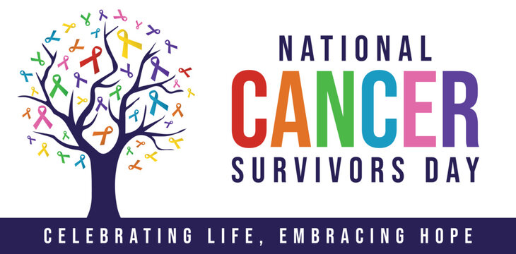 National Cancer survivors day is observed every year in June. banner design template Vector illustration background design
