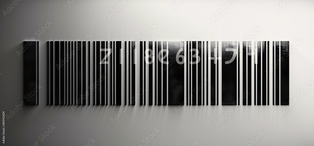 Poster modern art abstract: digital glitch art with qr code