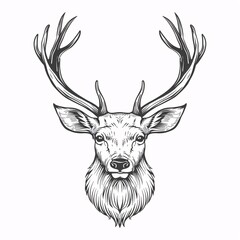 Fototapeta premium Stylized Deer Head Vector Illustration