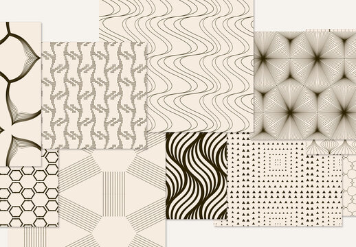 Set of Simple Retro Geometric Patterns