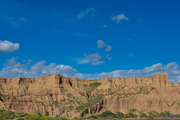 Fototapeta premium photographs of beautiful landscapes with lagoons and white clouds,