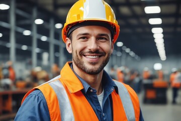Fototapeta premium Industrial Worker: Embracing The Culture of Safety.