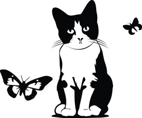 Cat Silhouette | Midnight Paws – Elegant Cat Art