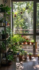 Fototapeta na wymiar Green Spaces: Urban Gardening and Balcony Gardens
